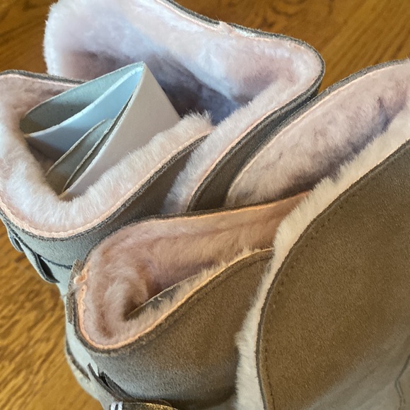 Birkenstock Uppsala Shearling Gray Taupe/Soft Pink NEW IN BOX 7 US/38 EU - Picture 6 of 14